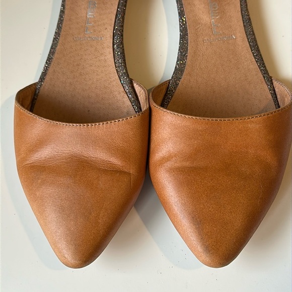 Jeffrey Campbell Lovins Ankle Strap D’Orsay Flats Brown Leather Color Glitter - Picture 5 of 14